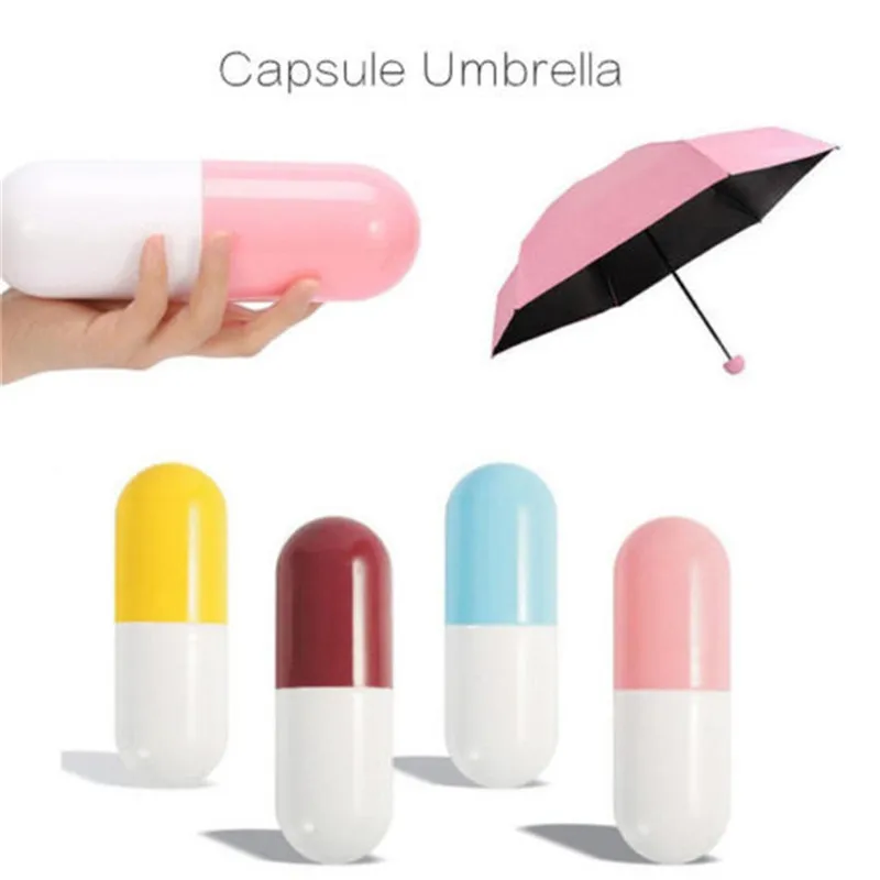 Capsule Umbrella Mini Light Pocket Umbrellas Anti-UV Folding Sun Rain Protection