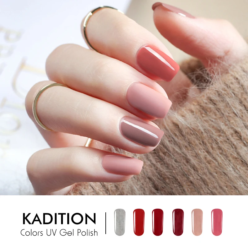 

KADITION New Gel Nail Polish UV Manicure UV LED Color Nail Gel Polish Soak Off No Wipe Top Coat and Base Coat Nail Gel Varnish
