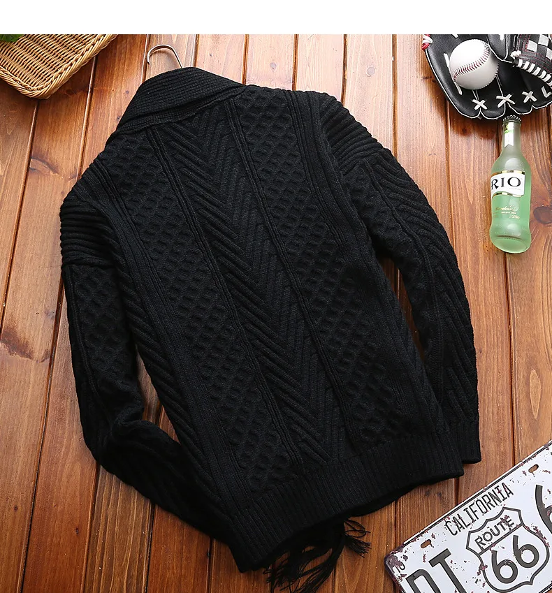 Winter Men Cardigan Coat Thicken Loose Fit Warm Turtleneck Sweater Men Autumn Knited Male Sweatercoat Black Brand Muls M-4XL-08