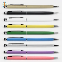 500 шт/партия универсальная вращающаяся шариковая ручка 2 в 1 емкостный металлический стилус сенсорная ручка для Ipad Iphone планшетный ПК samsung