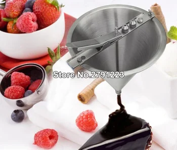 

Stainless Steel Chocolate Funnel 1.5 Liter used for syrup, tomato sauce, chocolate sauce, egg liquid, sauce filling High Quality