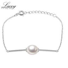 Натуральный пресноводный жемчужный браслет, украшение для женщин, настоящая белая жемчужина 925 streling серебряный браслет модный подарок подарки для девочек
