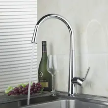 Plataforma Monte Único Punho Cozinha Torneira Da Cozinha Chrome Swivel 360 Deck Montar 92351-1 Único Furo Torneiras, Misturador Tap