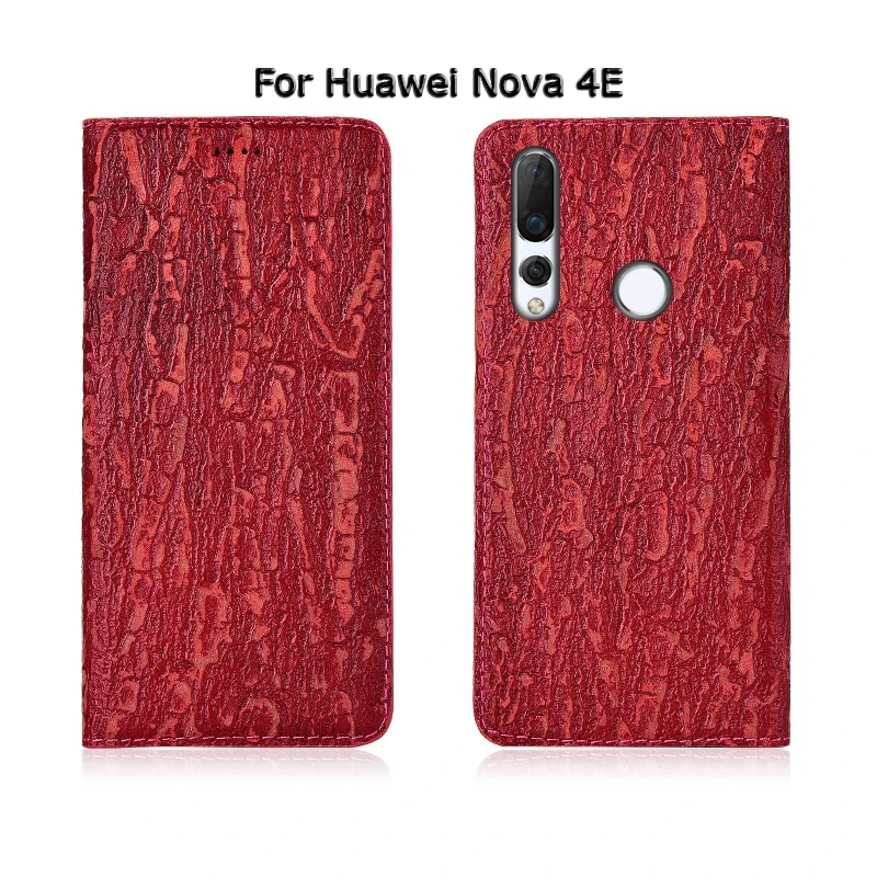 Дерево текстуры из натуральной кожи Магнитная чехол для телефона для Huawei NOVA 2 2 S 3 3i 3e 4 4e плюс флип чехол