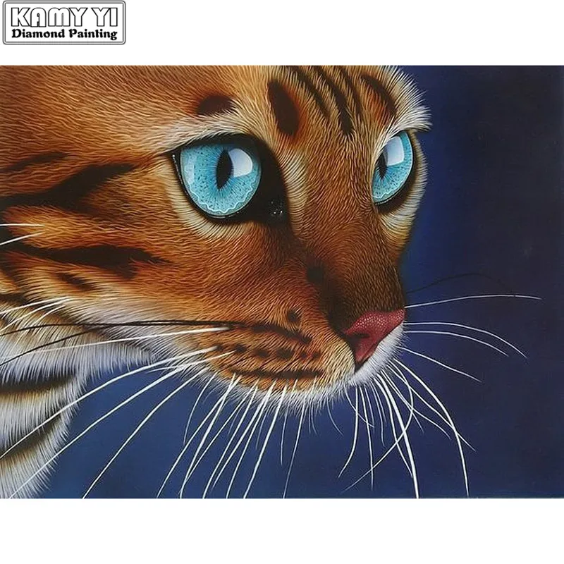 5D DIY Diamond Painting Blue Eye Cat Embroidery 100% Full Square&ampRound Cross Stitch Rhinestone Mosaic Decor | Дом и сад