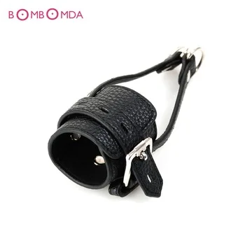 PU Leather Scrotum Testicle Stretcher Sex Toy For CBT Adult Game Adjustable Size Ball Stretcher,Scrotum Bound,Penis Ring O3