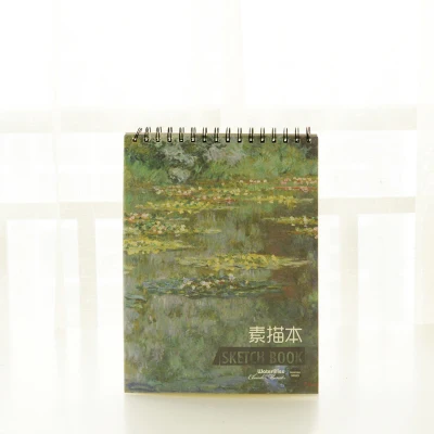 36 листов Живопись Ван Гога спираль эскиз Pad A4 закрепленный блокнот набор для граффити Рисование книга манга художественные принадлежности - Цвет: Water lily