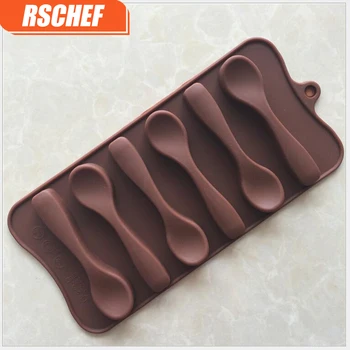 

1Pcs Bake tool silica gel chocolate model bake tool 6 spoon ice lattice candy model manual DIY mold