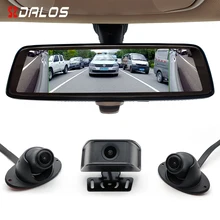 SZDALOS зеркало Dash Cam 1" Полный сенсорный экран Смарт-зеркало камера 4 объектива привод рекордер рулевое управление триггер Сторона слепое пятно Видимый