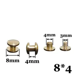 8*4 мм заклепки плоский круглый мешок искусственной кожи ремень медь винт FASTNER заклепки винты 100 шт./лот Бесплатная доставка