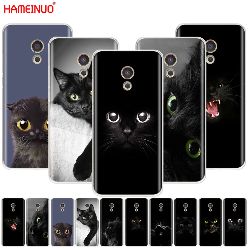 

HAMEINUO Black Cat Staring Eye On Cover phone Case for Meizu M6 M5 M5S M2 M3 M3S MX4 MX5 MX6 PRO 6 5 U10 U20 note plus