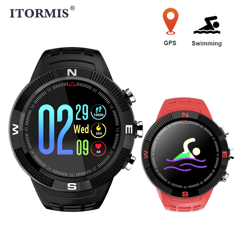 

ITORMIS GPS Bluetooth Smart Watch Smartwatch Sport Wristwatch Waterproof Swimming Compass Pedometer Calorie for Men Women PK F6