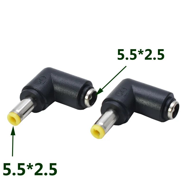 

100pcs DC5.5-2.5MM male to female adapter elbow notebook power adapter 5.5*2.5 adapter