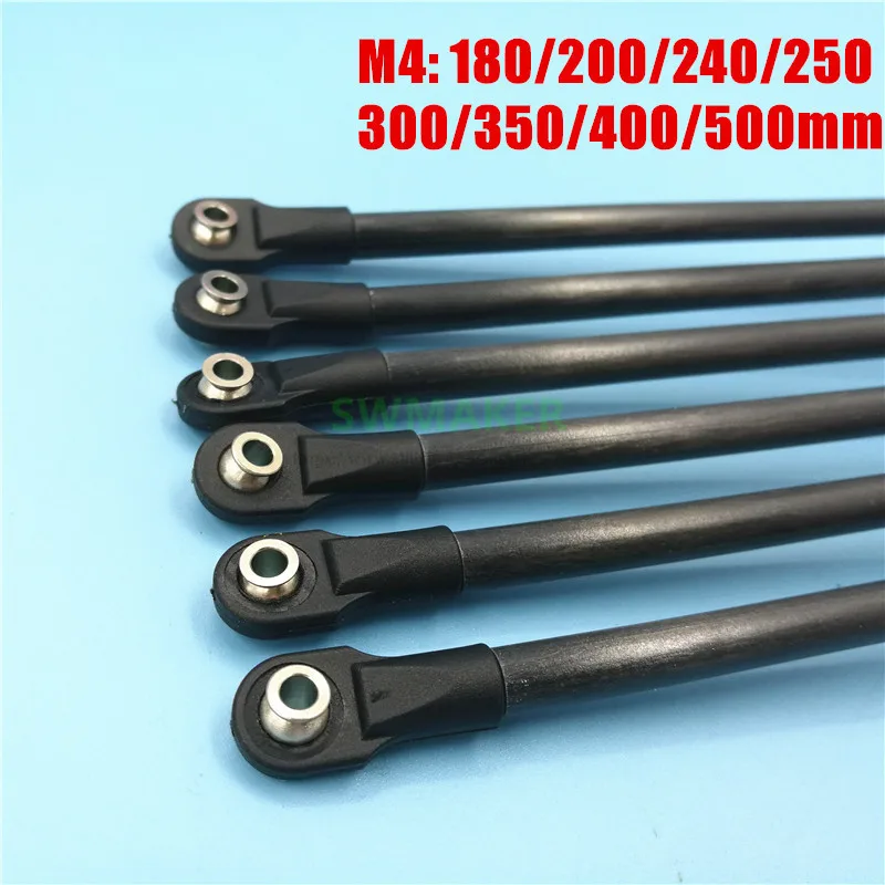 buy 180mm 500mm Carbon tube Diagonal Push Rod Arm + M4 Rod End Bearing kit for Rostock Delta Kossel TEVO 3D printer