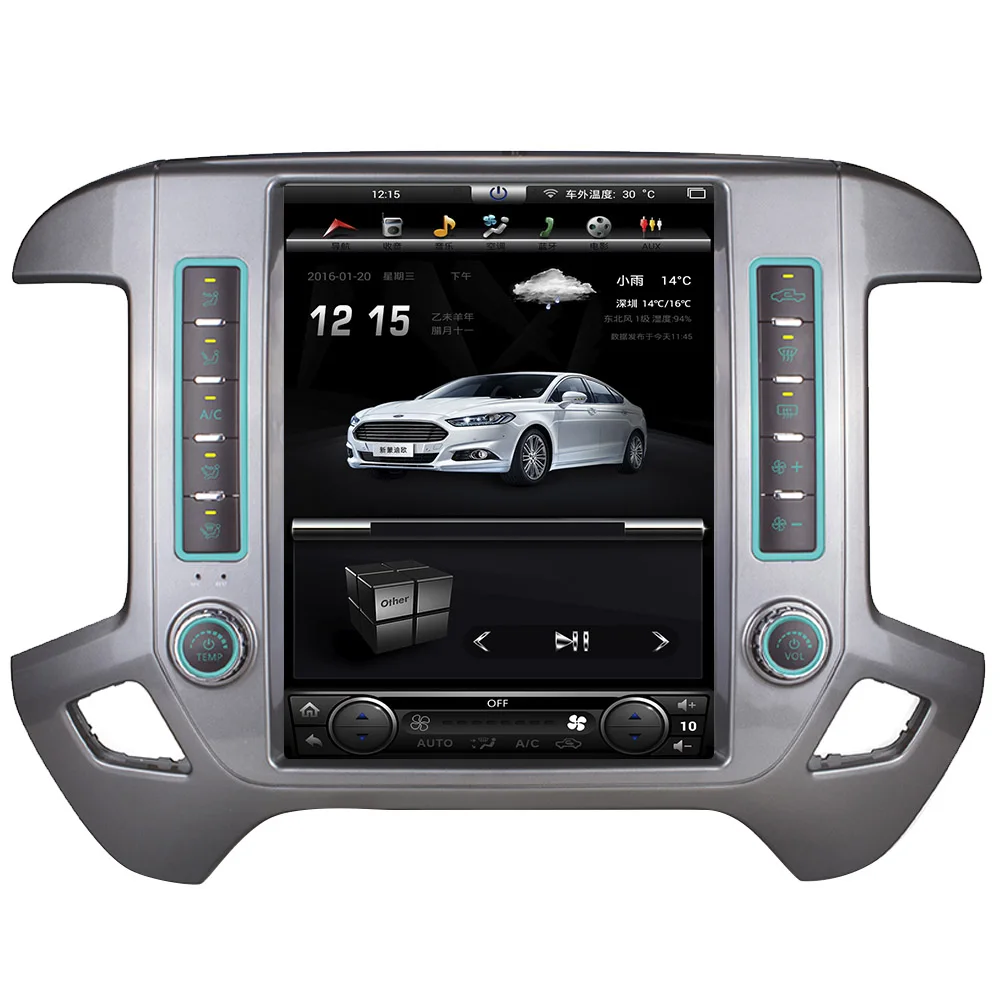 Aotsr 12," ips Android 7,1 автомобильный без dvd-плеера gps навигация для Chevrolet Silverado и GMC Sierra стерео блок мультимедиа WiFi - Цвет: sliver with 8 inch