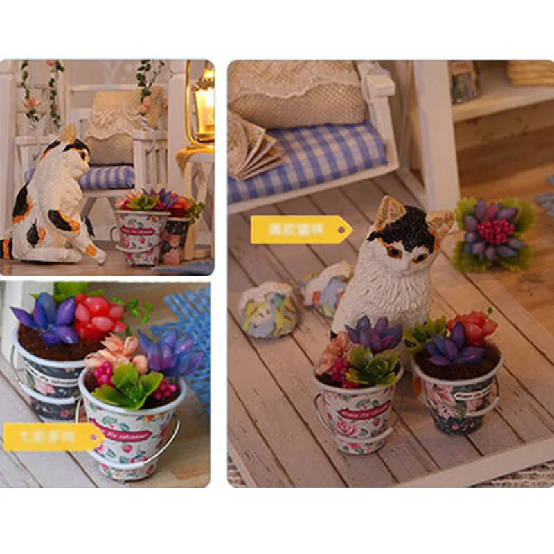 DIY Деревянные маленькие наборы мебели для кукольного домика игрушки ремесло миниатюрный модельный комплект кукольный домик игрушки для детей Рождественский подарок