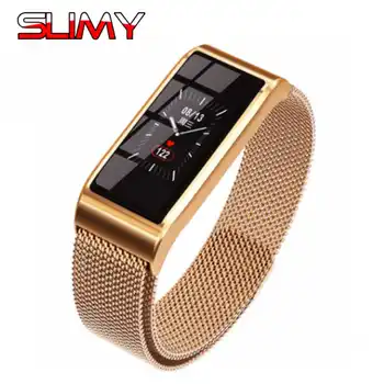 

Slimy B45 Bluetooth Smart Wristband Waterproof Smart Bracelet Heart Rate Blood Pressure Fitness Tracker with Metal Strap