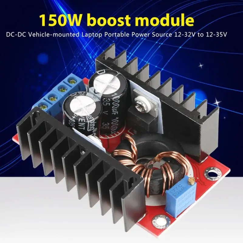 1 шт. Регулируемый Модуль питания 150 Вт DC-DC преобразователь повышающий преобразователь 12-32 В до 12-35 в