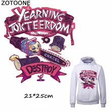 ZOTOONE Новые Модные фиолетовые нашивки с черепом для одежды, наклейка с утюгом, сделай сам, нашивка в полоску, аппликация на футболку