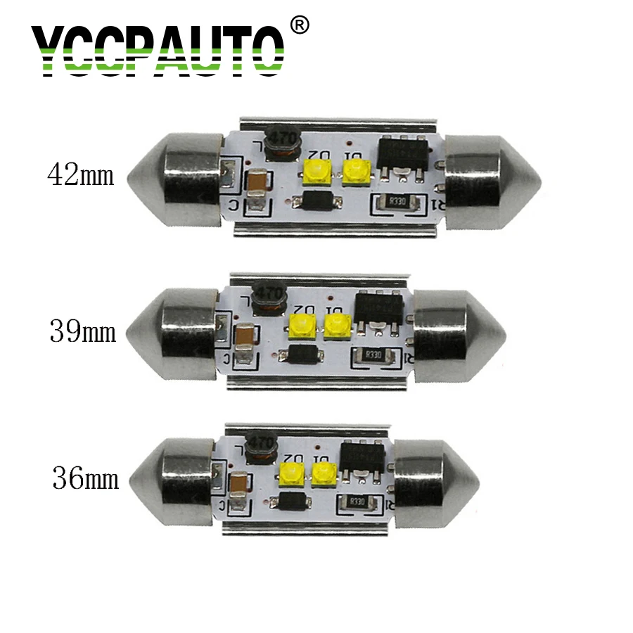 YCCPAUTO C5W 36 мм 39 мм 42 мм Купол гирлянда Canbus Cree светодиодный чип автомобиля лампа для чтения высокой мощности белый свет номерного знака 1 шт