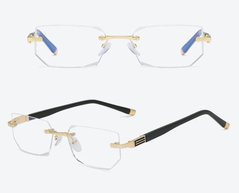 Защита от синего излучения Компьютерные очки для чтения без оправы Асферические 12 Слои линзы с покрытием Бизнес дальнозоркости рецепта
