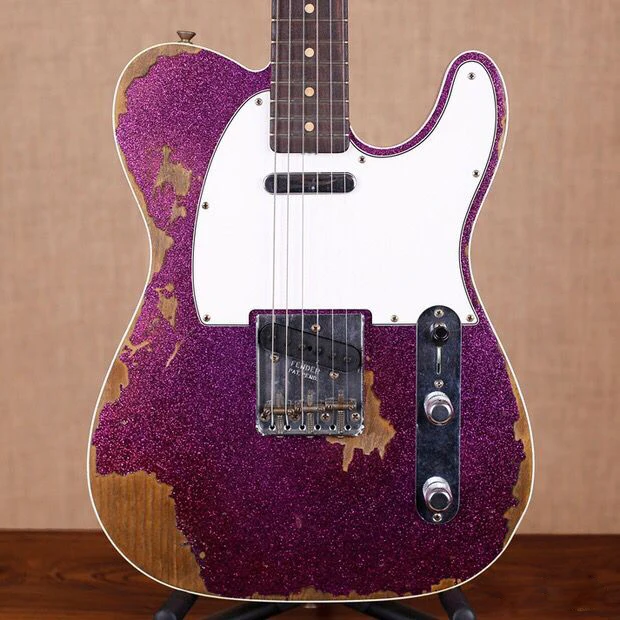 

high quality handmade gitaar,high quality electric Guitar relics by hands. purple color master build relic guitarra