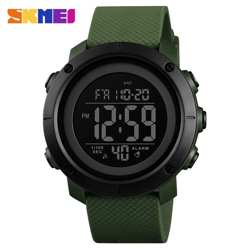 green black 1426 SKMEI Топ Роскошные спортивные часы для мужчин водонепроницаемый светодиодный цифровые часы модные повседневные мужские наручные часы Relogio Masculino - Цвет: green black 1426