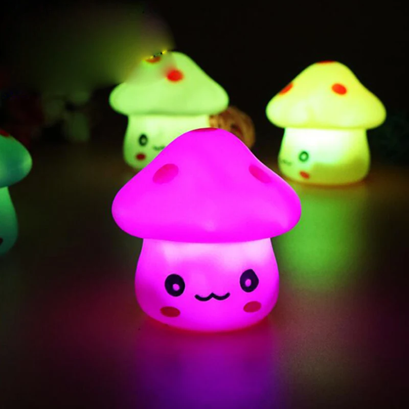 Lamp Battery Powered Mushroom LED Night Light Baby Children LED Night Lamp for Bedroom Home Decorative Light Kids Gift 80pcs/lot