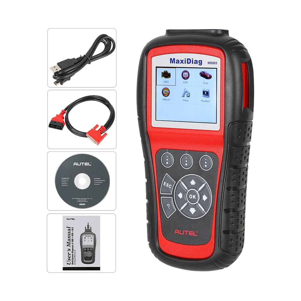 Autel MaxiDiag MD805 полный системы диагностический сканер кода считыватель Поддержка школ/EPB+ CAN OBDII обновление autel MD802