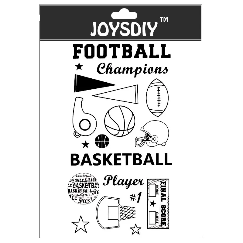 

Scrapbook DIY photo cards account rubber stamp clear stamp transparent stamp Handmade card stamp FOOTBALL BASKETBALL CHAMPIONS