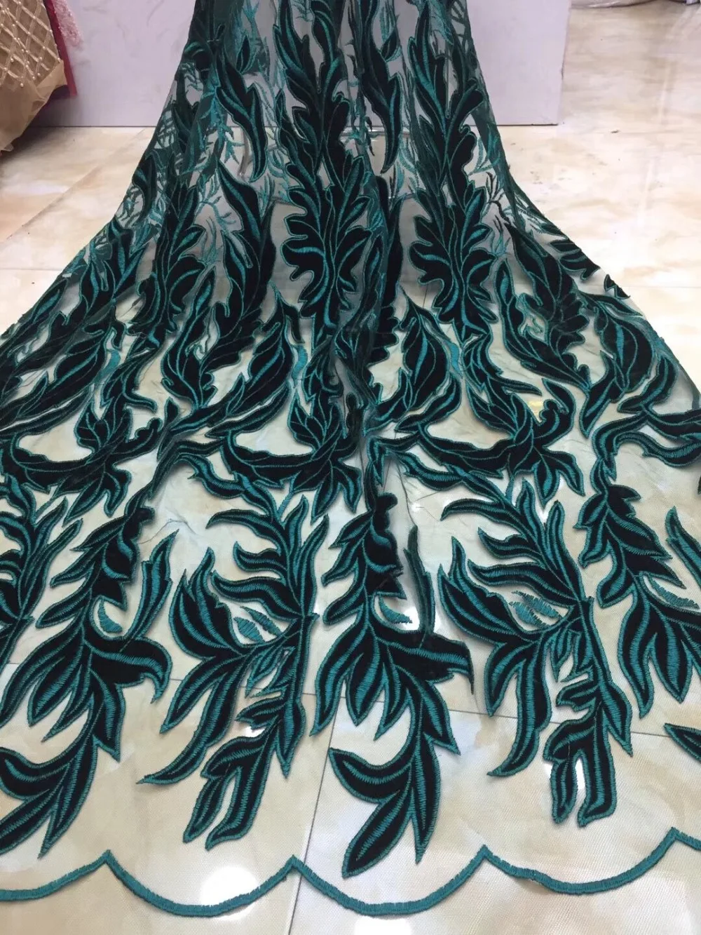 Beautiful velvet lace fabric JIANXI.C 61915 embroidered lace fabric