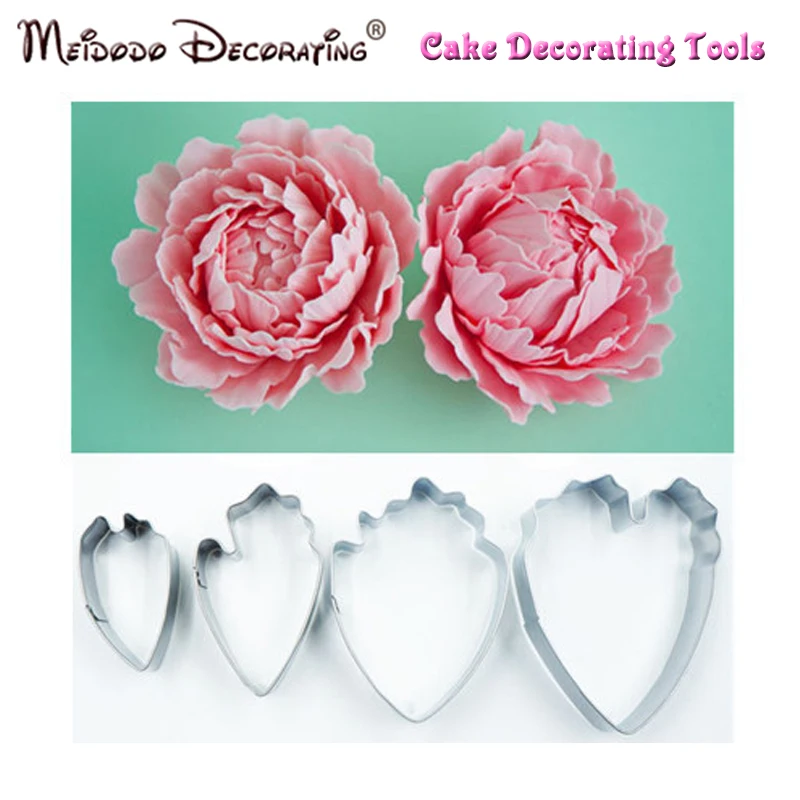 4pcs Rose Flower Fondant Cake Cutter Mold Sugarcraft Baking Decorating Tool US 