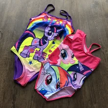 Последняя распродажа! От 2 до 10 лет купальный костюм для девочек, один предмет, детская одежда для купания с маленькой лошадкой, детский купальный костюм, пляжная одежда-SW325/H024