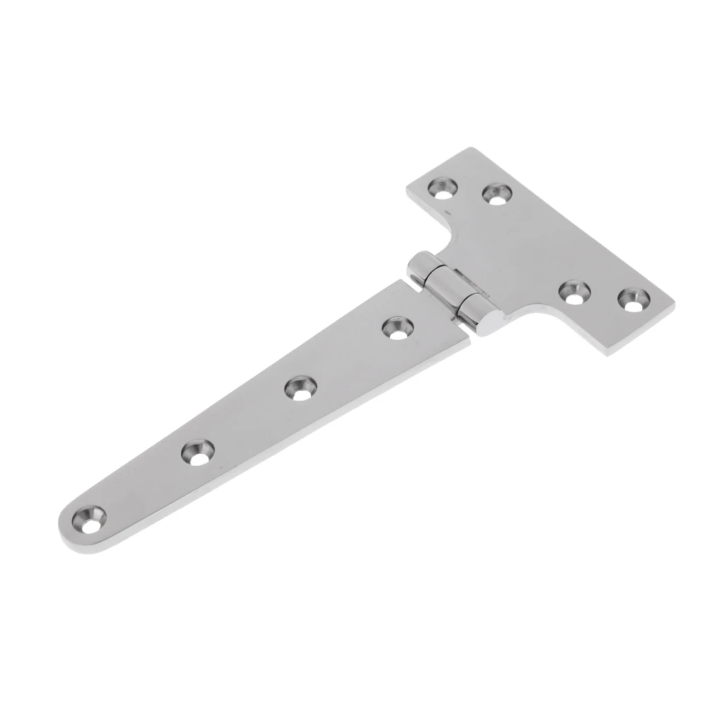 6PCS High Polished Stainless Steel Kitchen Cabinet Cupboard Shed Wooden Gate Garden Door Strap T Hinge 203mm