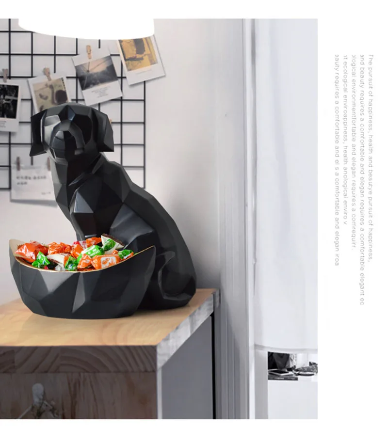 Современная Смола собака абстрактная скульптура кошка украшение статуи геометрические ремесла подарок ТВ кабинет офис статуя Конфеты Ключ коробка для хранения