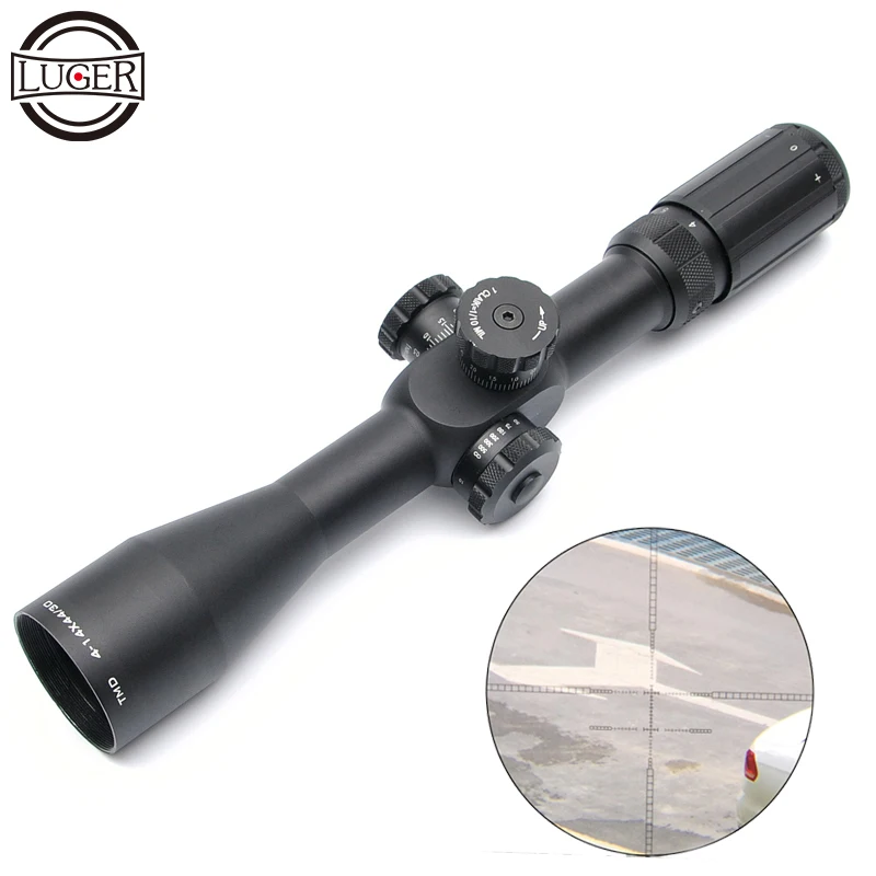 

LUGER 4-14X44 FFP Hunting Riflescope Mil Dot Reticle Tactical Optics Sight Fit 11/20mm Rail Mount For Airsoft Holographic Sight