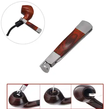

New 1pcs Pipe Tool Tobacco 3in1 Red Wood Stainless Steel Pipe Cleaning Reamers Tamper For Smoking Pipe Smoking Accessories t454