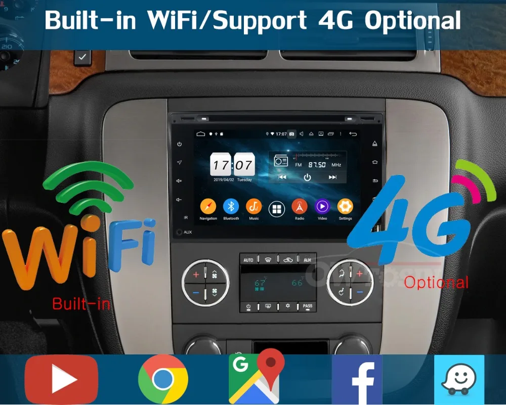 " ips 8 Core 4G+ 64G Android 9,0 автомобильный DVD радио gps для GMC Yukon Sierra Tahoe передняя фара для Chevy Express Impala Cobalt Equinox DSP CarPlay