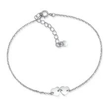 

Double Love Hearts 925 Sterling Silver Romantic Foot Anklet