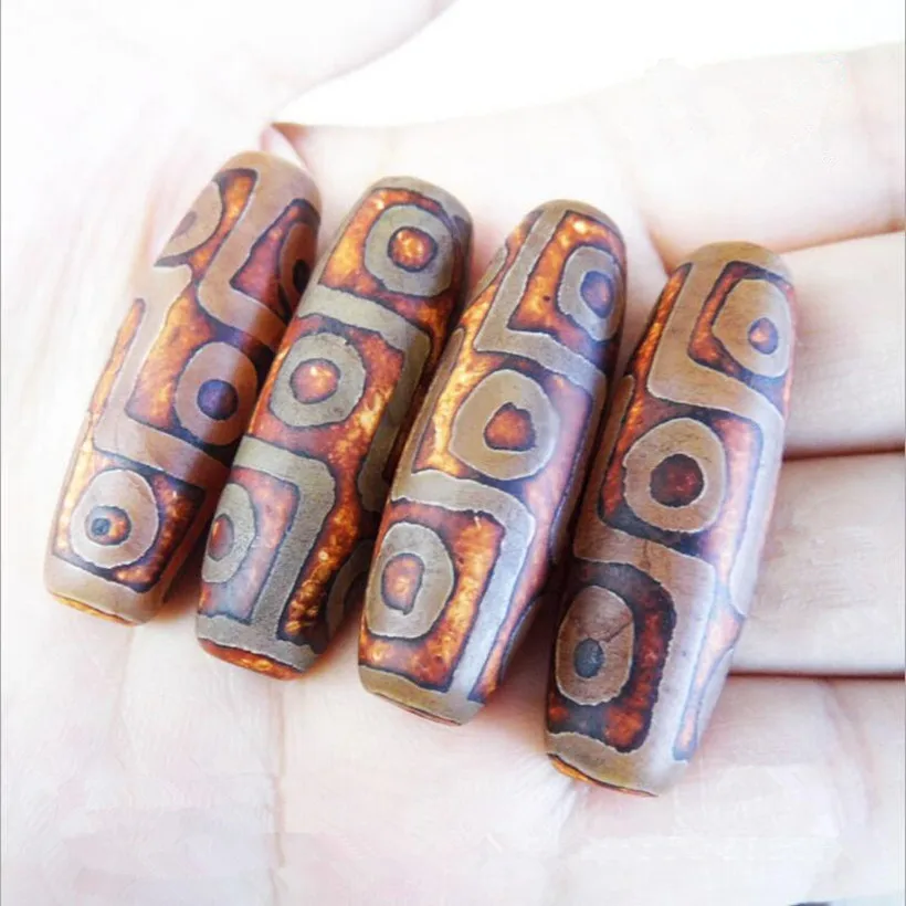 

2pcs Natural Agates Tibet Loose Spacer Dzi Beads 9 Eyes Tube Beads For Jewelry Making Charm Bracelet Necklace DIY Findings Z68