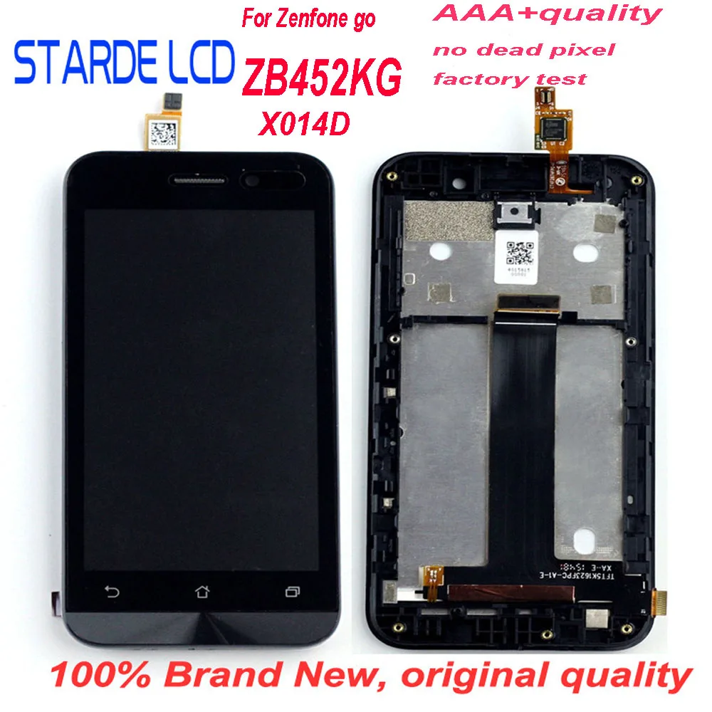 Goede Starde Vervanging 4.5 LCD voor Asus ZenFone Gaan ZB452KG X014D Lcd Touch Screen Digitizer Vergadering met Frame