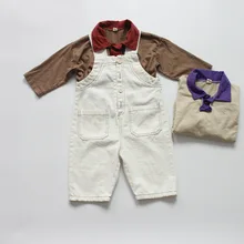 Весенние детские комбинезоны для мальчиков и девочек, Повседневная модная детская одежда