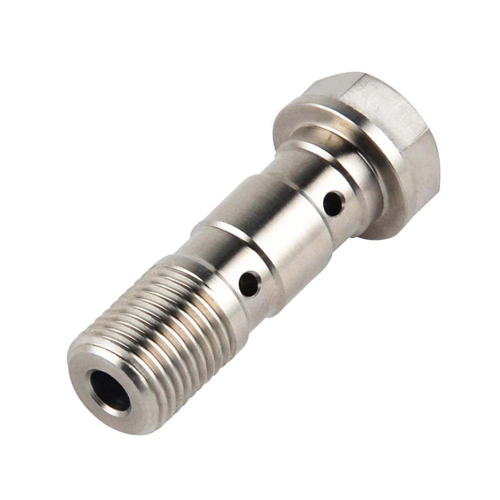 Titanium ti banjo parafuso m10 x 1.0 1.25 passo 25mm 30mm rosca para brembo único/linha de freio duplo-2