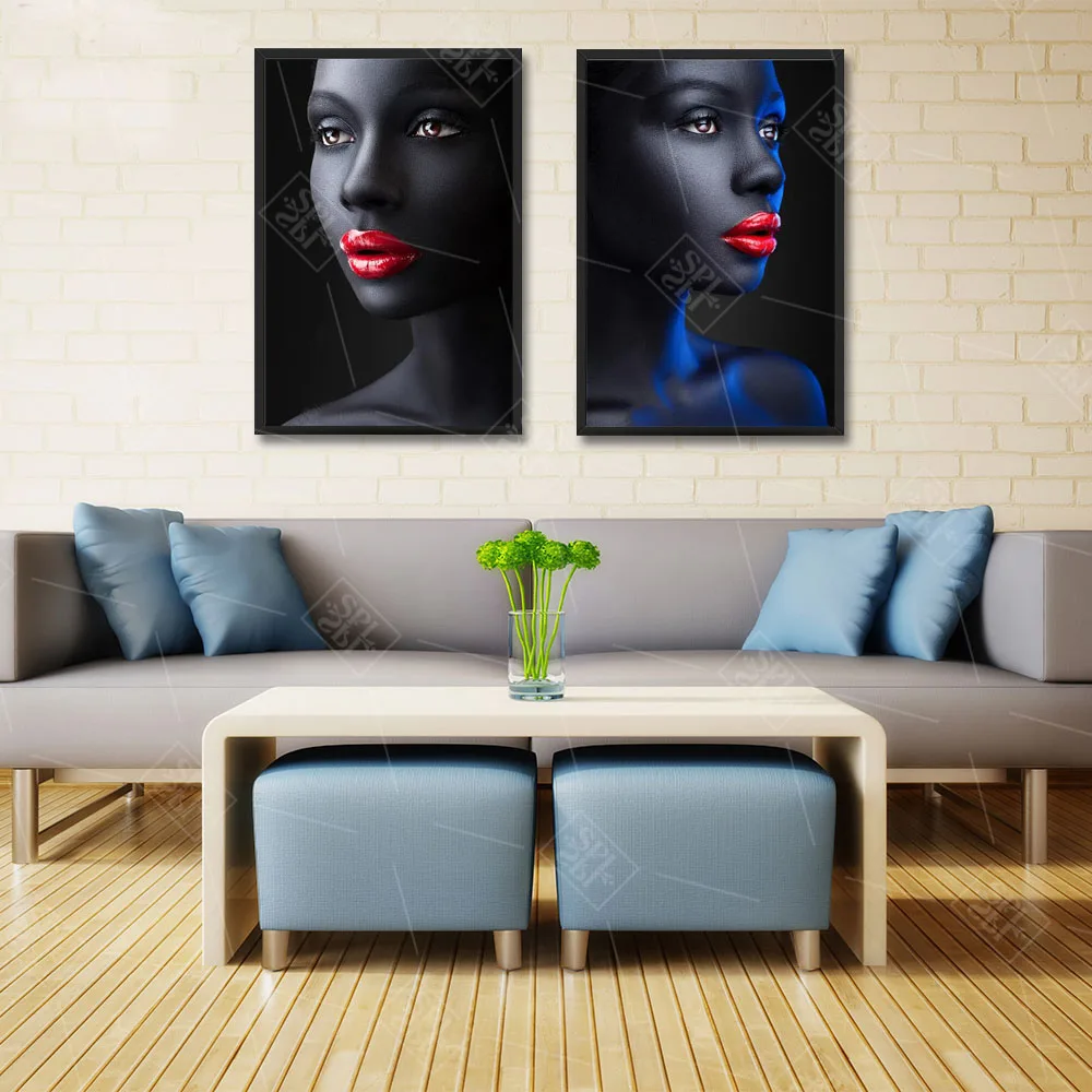 Modern Minimalist Black Beauty Portrait Canvas Painting