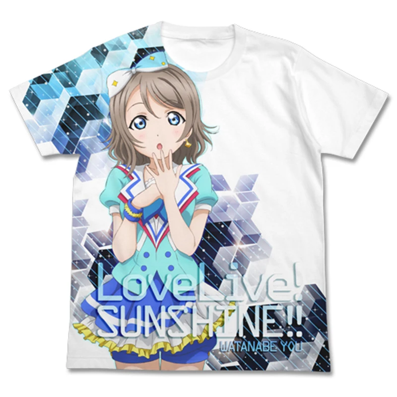 

Love Live Cosplay Cheap T-Shirts Idol Group u's Short sleeve T-shirt Cosplay Costume O-Neck Shoulder Off T-Shirt Tops