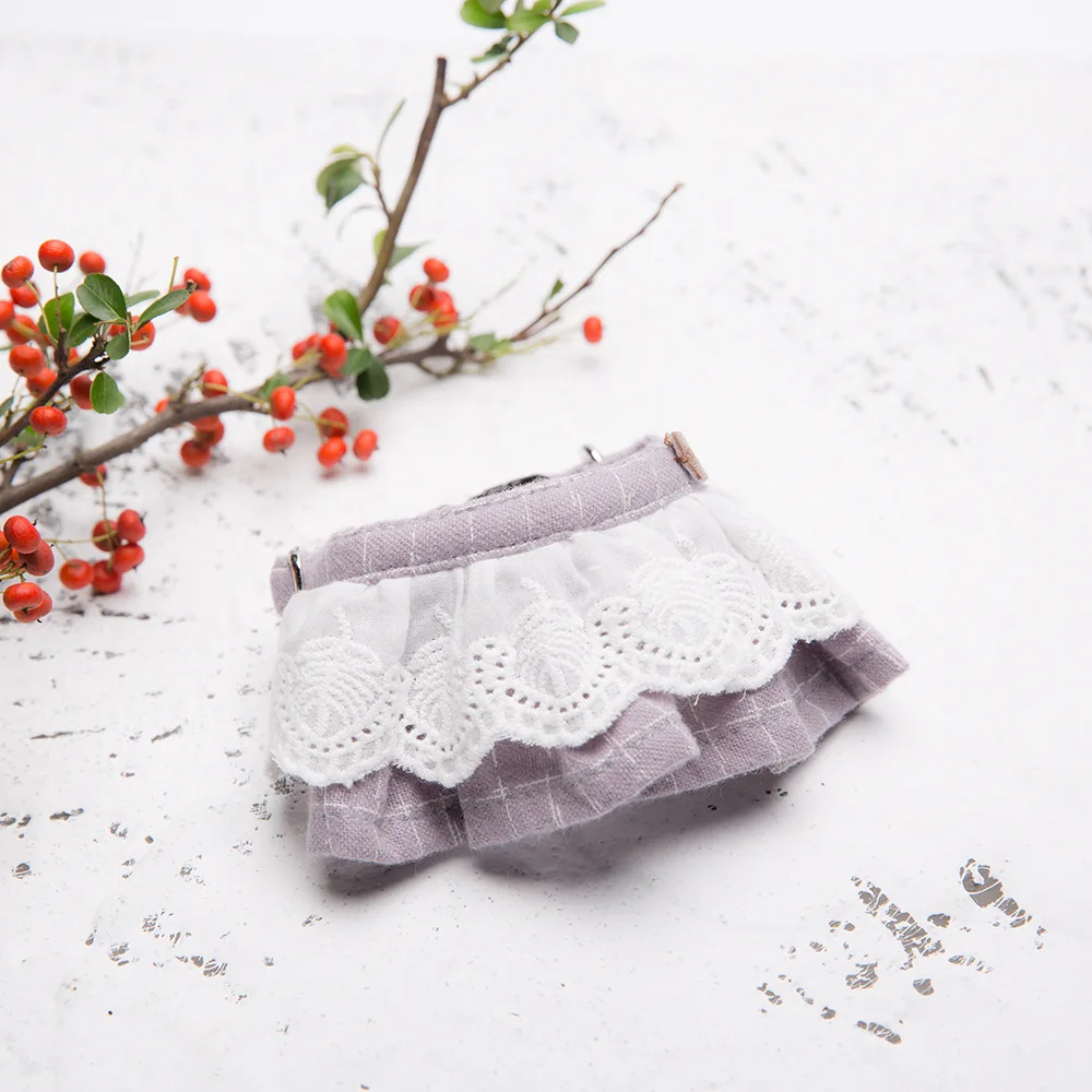 Cat Dog Bandana Bibs Collar Cotton Wave Lace Lattice Pet Scarf Saliva Towel for Small Medium Large Dogs