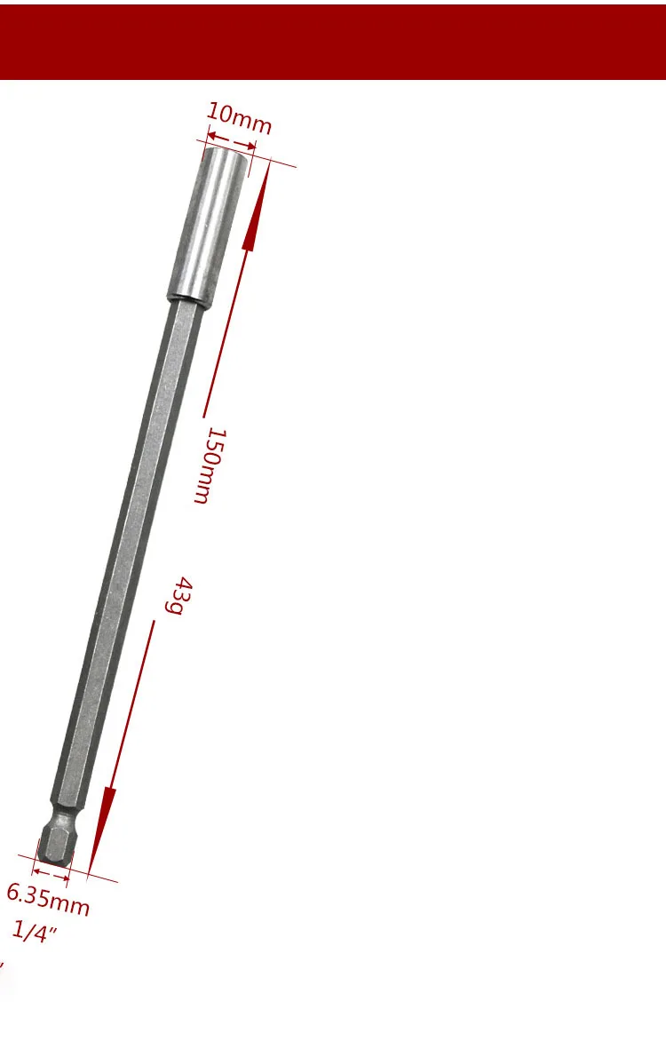 1/4 дюймов шестигранный наконечник держатель отвертки удлинитель отвертки удлиняющий хвостовик отвертка держатель сверла - Цвет: 150mm
