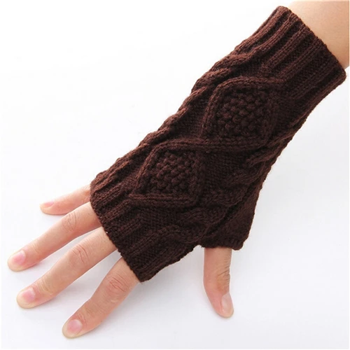 1 пара унисекс трикотажные длинные эластичные Для женщин без пальцев Перчатки варежки Для мужчин Зимние перчатки ручной рука теплее
