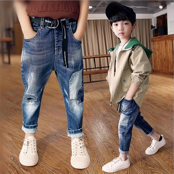 

Melissa BEMIDJI New boy jeans, children spring and autumn jeans, boy fashion stitching jeans. Fit: 5 7 9 11 13 14 years
