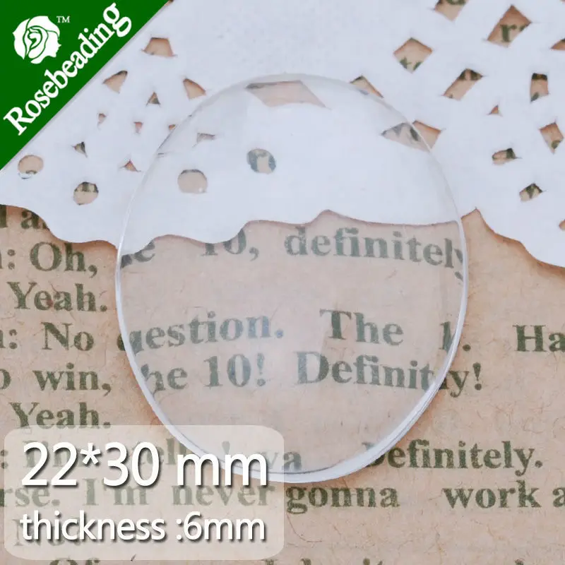 

22x30mm oval Flat Back clear Crystal glass Cabochon,thickness is 6mm,Top quality,glass title,sold as 50pcs/lot-C3882